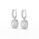 2.34 CT Lab Diamond Dangle Hoop Earrings